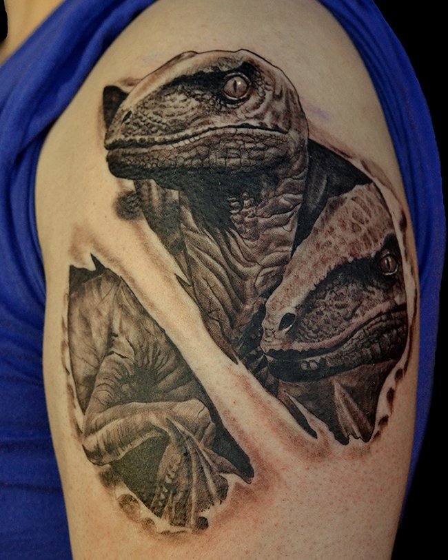 sRAPTEARS (2)after Black and Grey Lizard Tattoo by Jonathan Gilbert